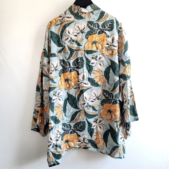 R13 Logo Hawaiian Tropical-Print Oversized Unisex Shirt In Blue Floral NWT Sz M - Picture 12 of 17
